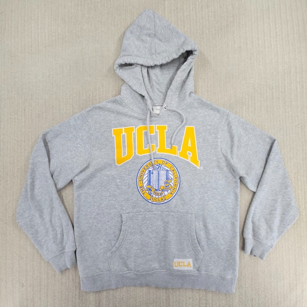 H&M UCLA Bruins Hoodie Sweatshirt Mens Medium Gray Fleece Football Basketball